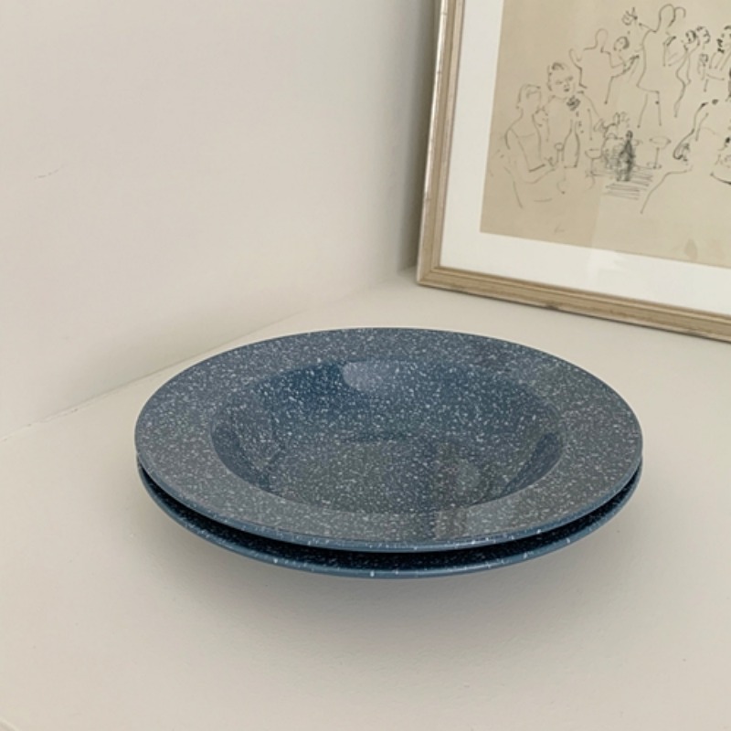 blue speckled bowl plate